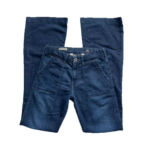 AG Adriano Goldschmied Jeans Womens 27R The Goldie Patch Pocket Bell Bottom Boho - Picture 13 of 13